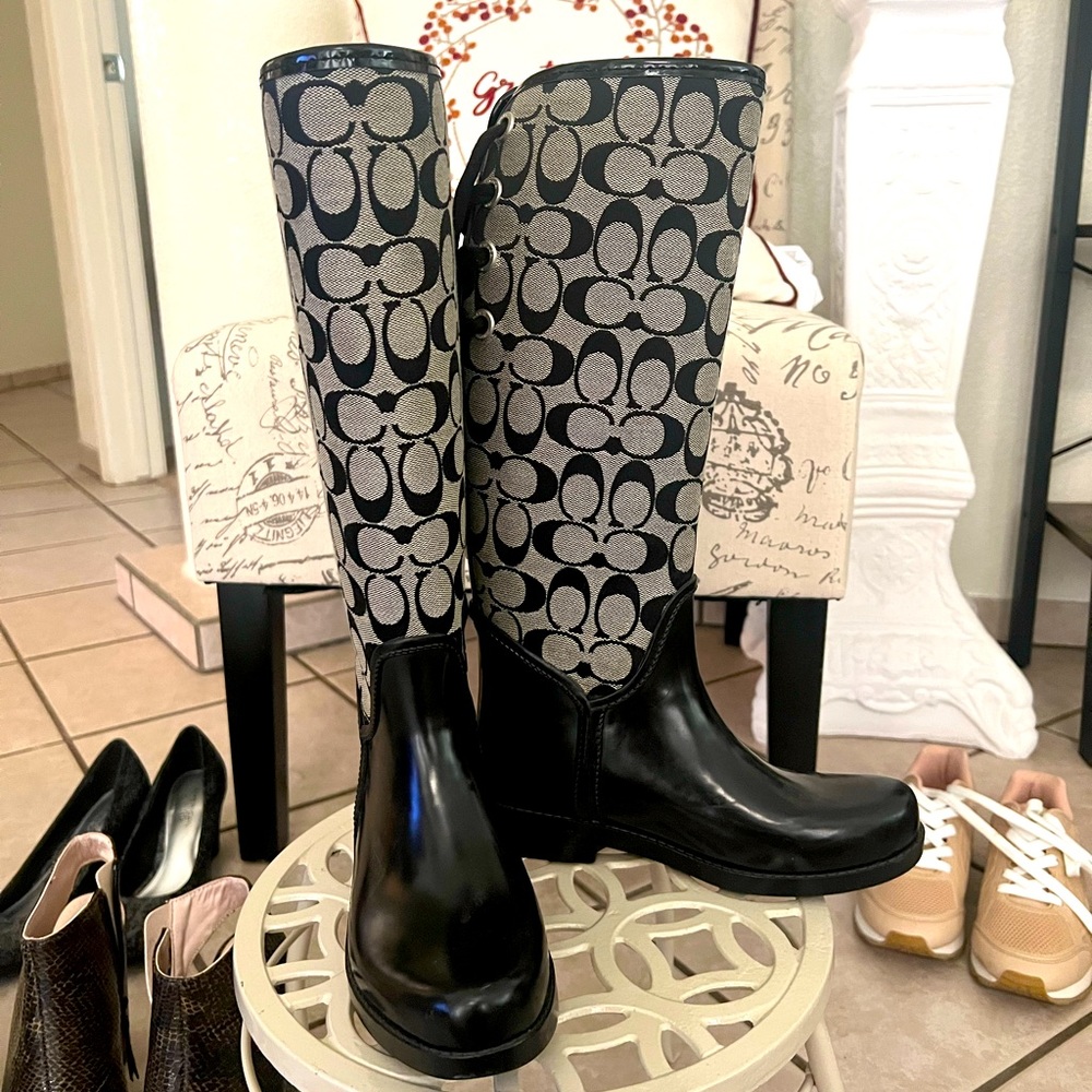 Coach Lace-Up Rain Boots